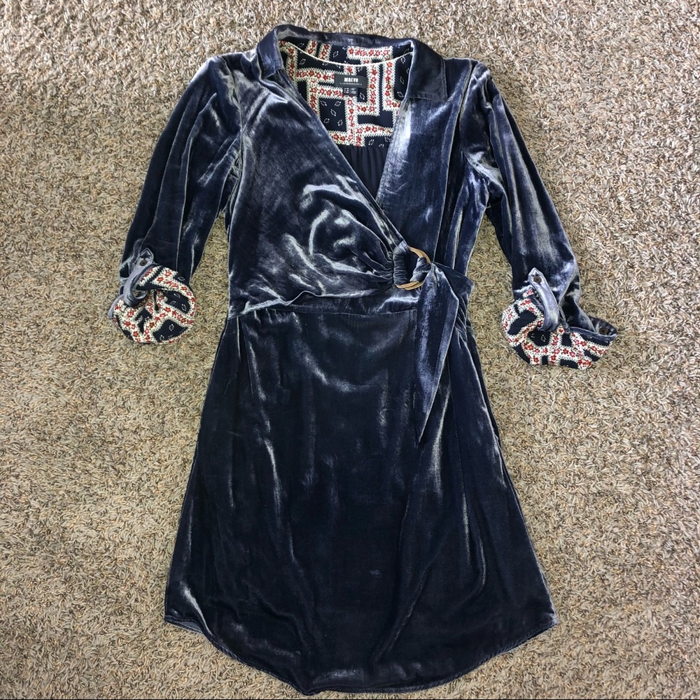 Maeve Anthropologie Velvet Shirt Dress